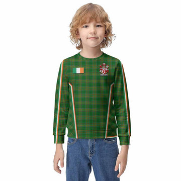 Locke Irish Clan Coat of Arm Tartan Kid Knitted Sweatshirt Flag Style