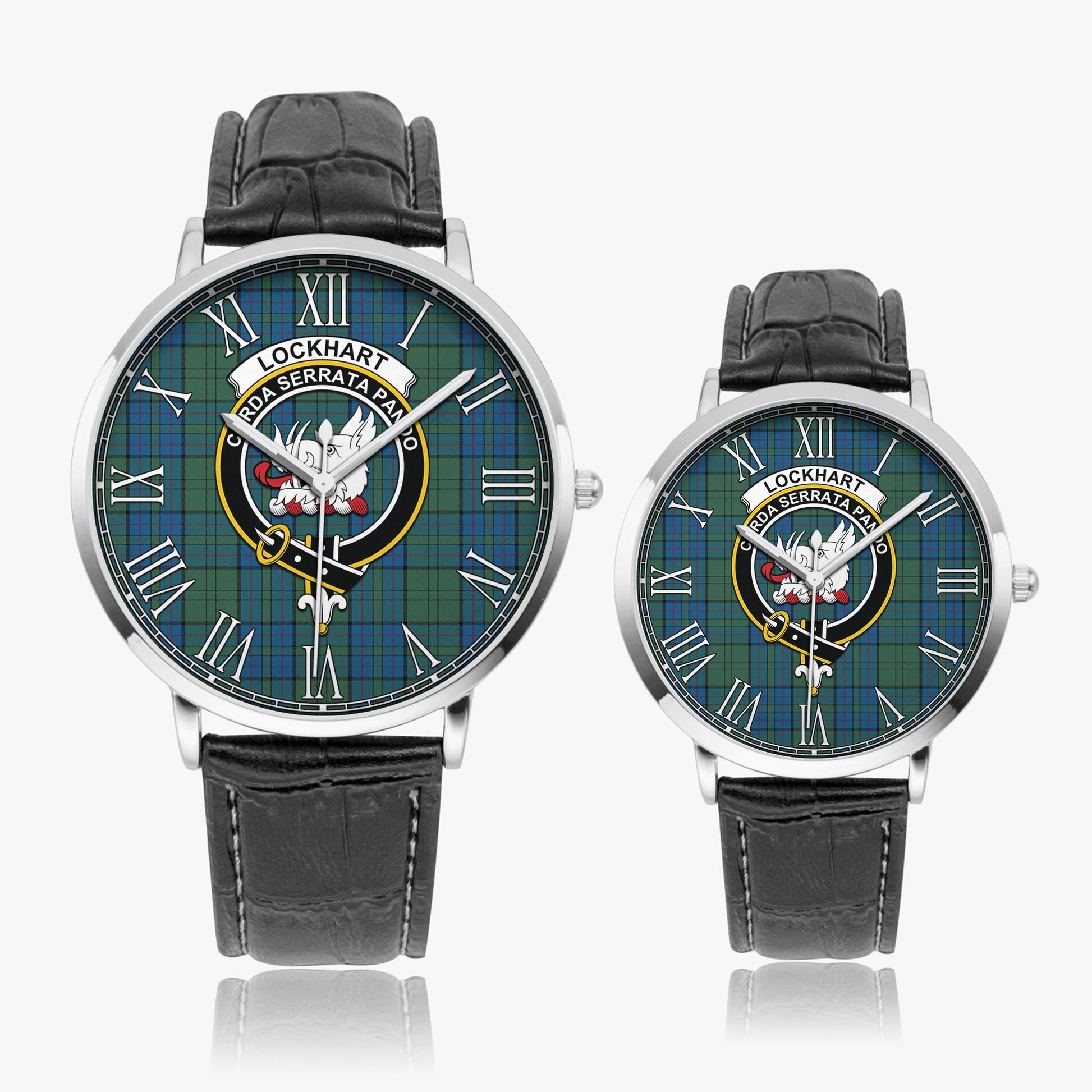 Lockhart Tartan Family Crest Leather Strap Quartz Watch - Tartan Vibes Clothing