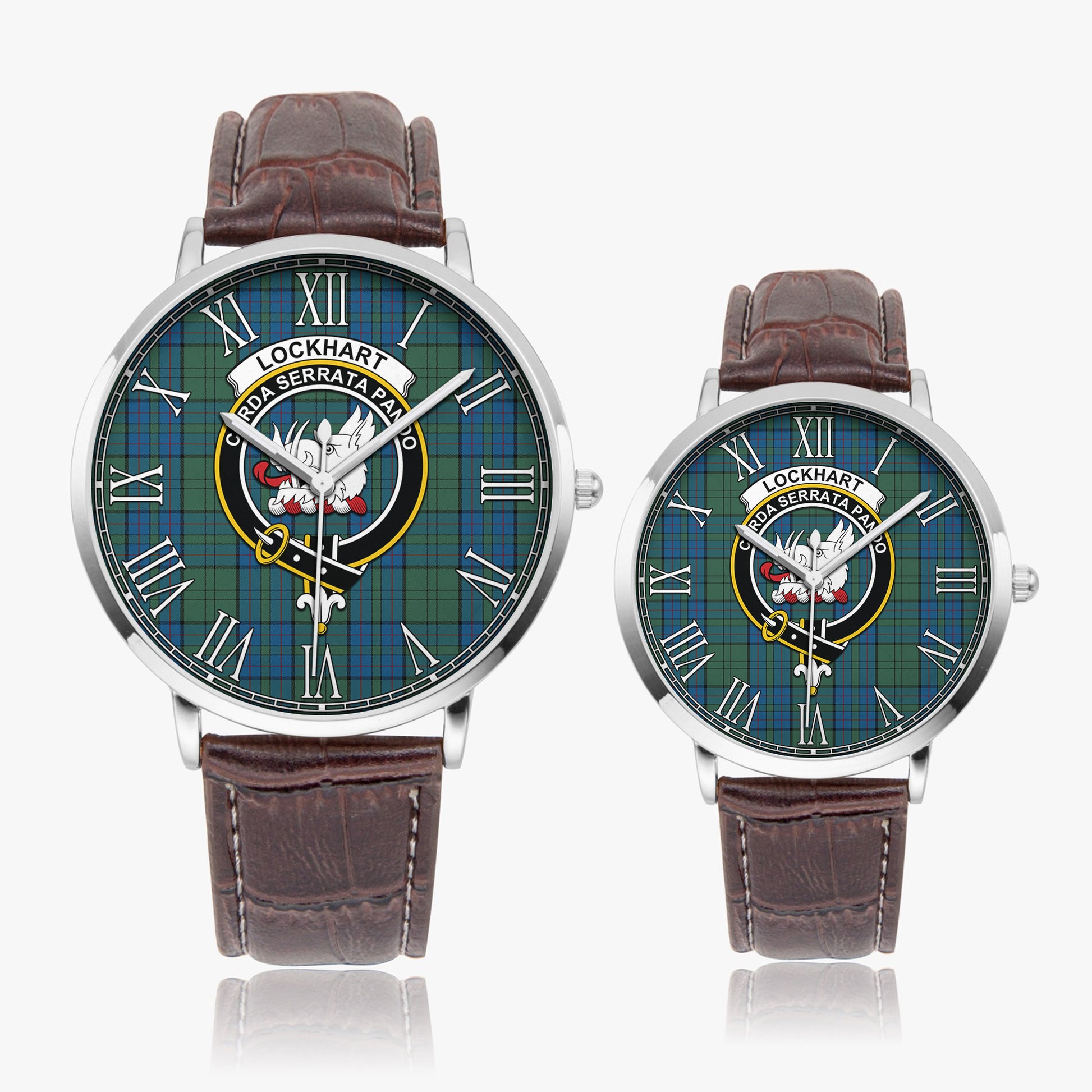 Lockhart Tartan Family Crest Leather Strap Quartz Watch - Tartan Vibes Clothing
