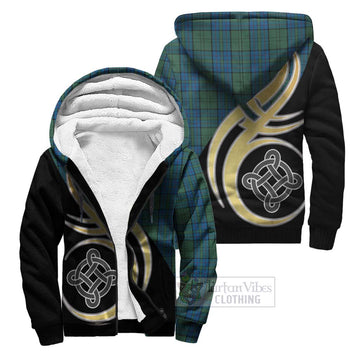 Lockhart Tartan Sherpa Hoodie with Family Crest and Celtic Symbol Style Unisex S - Tartan Vibes Clothing