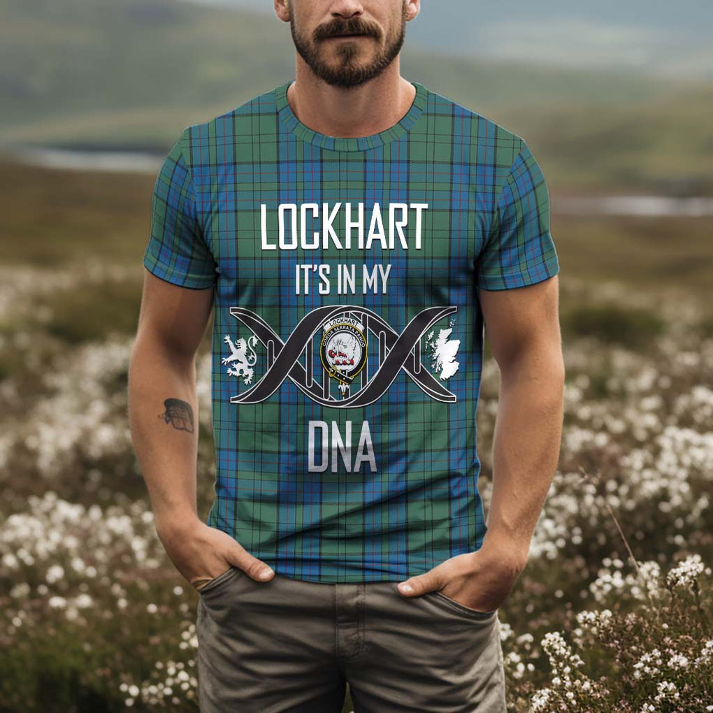 Lockhart Tartan T-Shirt with Family Crest DNA In Me Style Kid's Shirt - Tartan Vibes Clothing