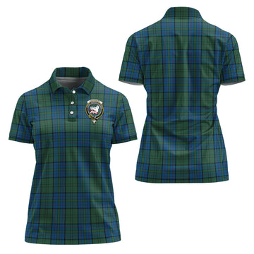 Lockhart Tartan Polo Shirt with Family Crest For Women