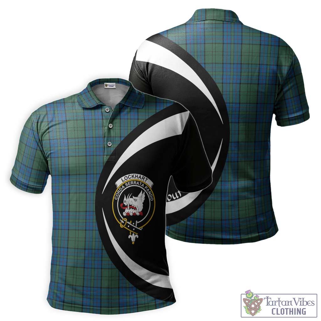 Lockhart Tartan Men's Polo Shirt with Family Crest Circle Style Kid - Tartan Vibes Clothing