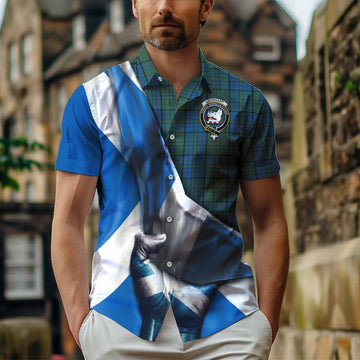 Lockhart Tartan Hawaiian Shirt with Family Crest Scotland Patriotic Style Kid - Tartan Vibes Clothing