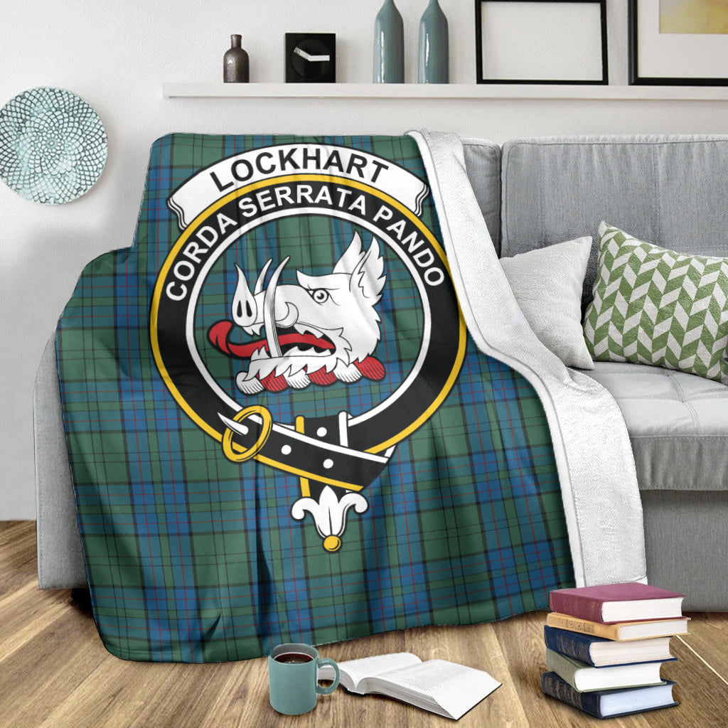 lockhart-tartab-blanket-with-family-crest