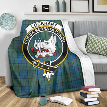 Lockhart Tartan Blanket with Family Crest