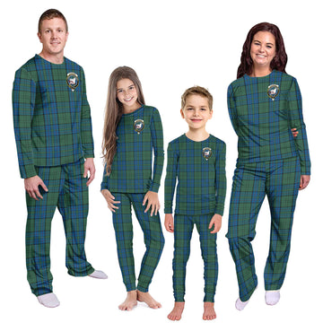 Lockhart Tartan Pajamas Family Set with Family Crest Kid - Tartan Vibes Clothing