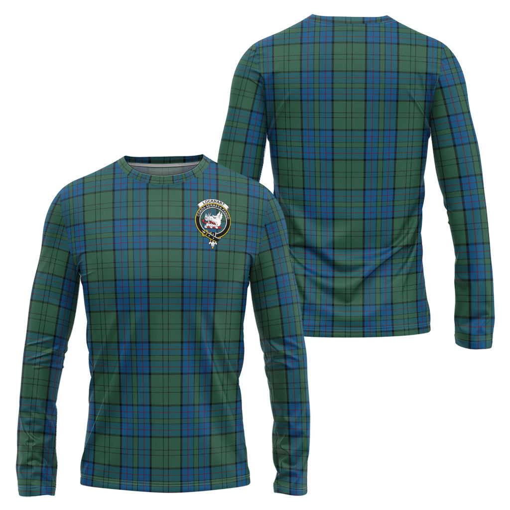 Lockhart Tartan Long Sleeve T-Shirt with Family Crest Unisex - Tartan Vibes Clothing