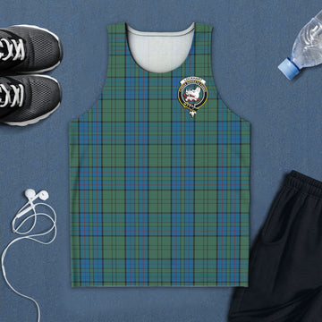 Lockhart Tartan Mens Tank Top with Family Crest 5XL - Tartan Vibes Clothing