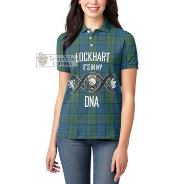 Lockhart Tartan Women's Polo Shirt with Family Crest DNA In Me Style Women - Tartan Vibes Clothing