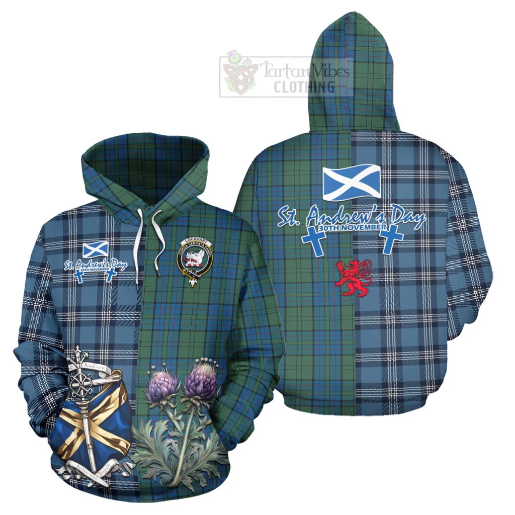 Lockhart Tartan Hoodie Happy St. Andrew's Day Half Tartan Style Zip Hoodie - Tartan Vibes Clothing