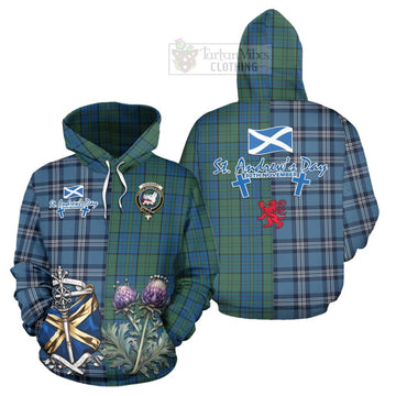 Lockhart Tartan Hoodie Happy St. Andrew's Day Half Tartan Style Zip Hoodie - Tartan Vibes Clothing