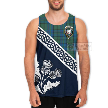Lockhart Tartan Men's Tank Top Featuring Thistle and Scotland Map Men - Tartan Vibes Clothing
