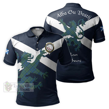 Lockhart Tartan Lion Rampant Polo Shirt Proudly Display Your Heritage with Alba Gu Brath and Clan Name Kid - Tartan Vibes Clothing