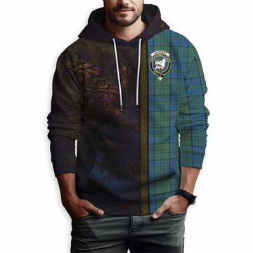 Lockhart Tartan Family Crest Hoodie Alba Gu Brath Be Brave Lion Ancient Style Pullover Hoodie - Tartan Vibes Clothing