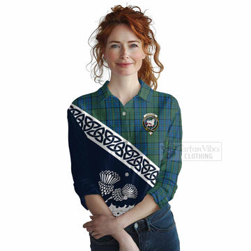 Lockhart Tartan Women's Casual Shirt Featuring Thistle and Scotland Map Female - Tartan Vibes Clothing