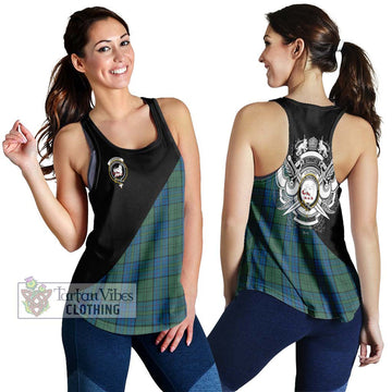 Lockhart Tartan Women's Racerback Tanks with Family Crest and Military Logo Style 4XL - Tartan Vibes Clothing