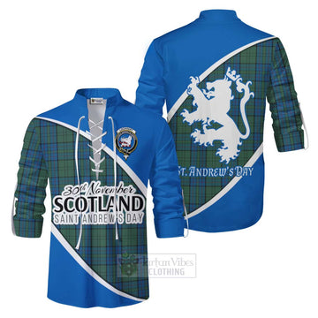 Lockhart Family Crest Tartan Ghillie Kilt Shirt Celebrate Saint Andrew's Day in Style Men - Tartan Vibes Clothing