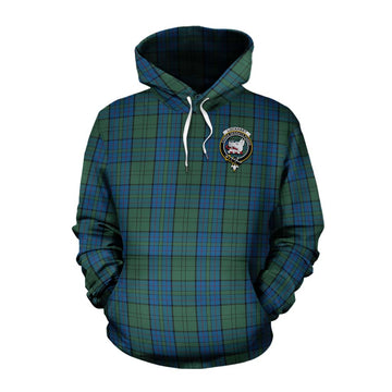 Lockhart Tartan Cotton Hoodie with Family Crest and Bearded Skull Holding Bottles of Whiskey Pullover Hoodie XS - Tartan Vibes Clothing