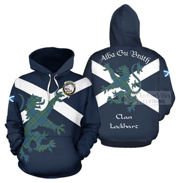 Lockhart Tartan Lion Rampant Hoodie Proudly Display Your Heritage with Alba Gu Brath and Clan Name Zip Hoodie - Tartan Vibes Clothing