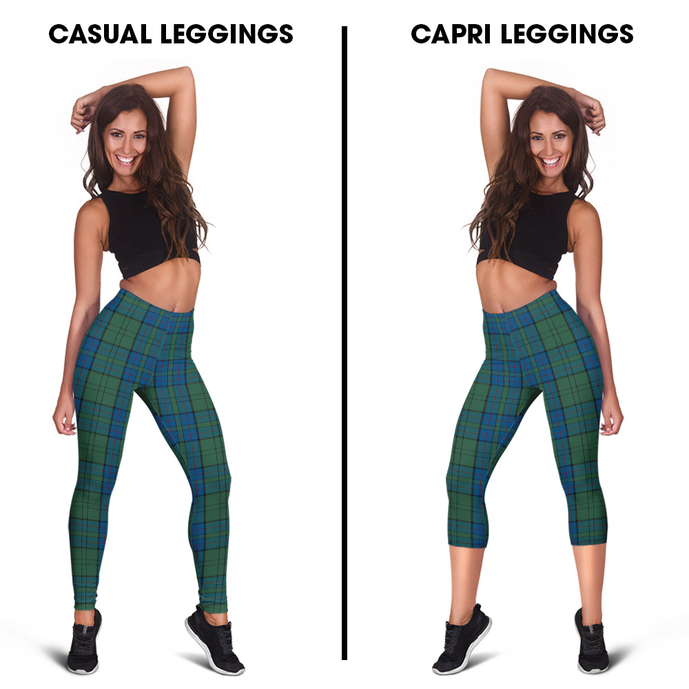Lockhart Tartan Womens Leggings Capri Leggings - Tartan Vibes Clothing