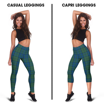 Lockhart Tartan Womens Leggings Capri Leggings - Tartan Vibes Clothing