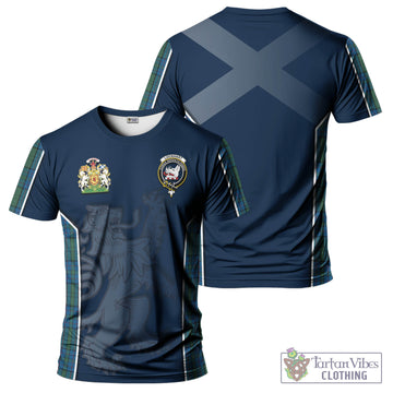 Lockhart Tartan T-Shirt with Family Crest and Lion Rampant Vibes Sport Style