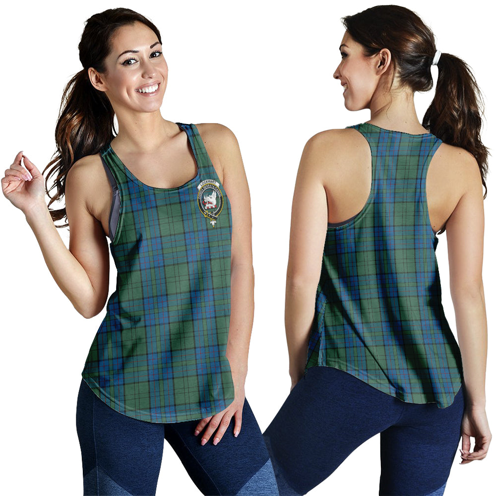 Lockhart Tartan Women Racerback Tanks with Family Crest 4XL - Tartan Vibes Clothing