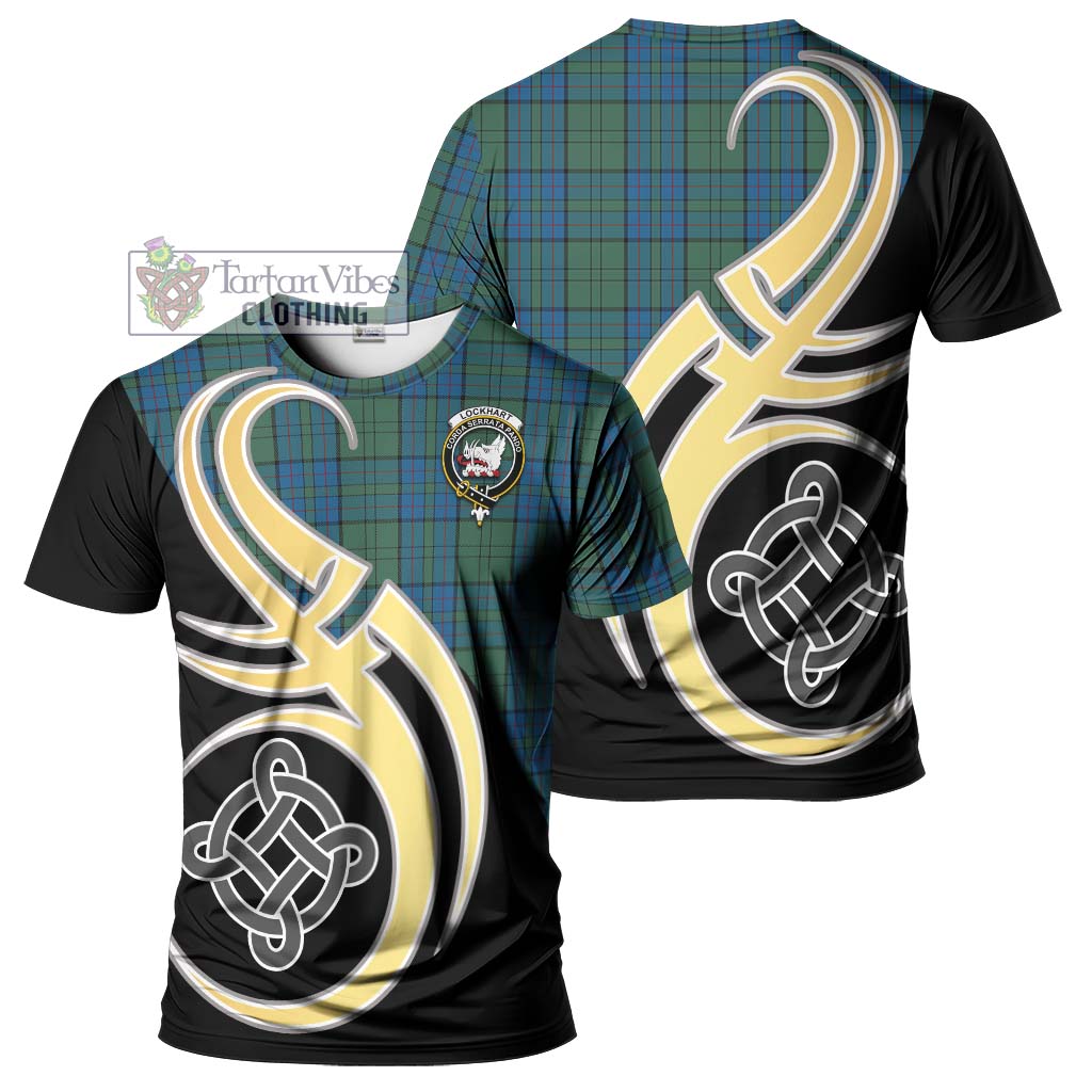 Lockhart Tartan T-Shirt with Family Crest and Celtic Symbol Style Kid's Shirt - Tartan Vibes Clothing