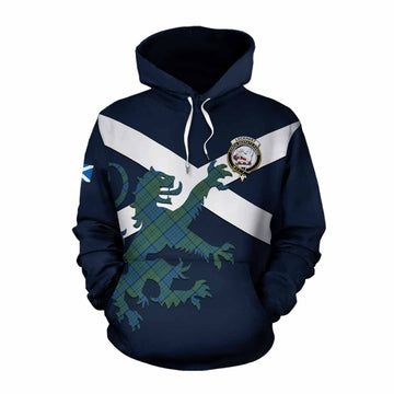 Lockhart Tartan Lion Rampant Cotton Hoodie Proudly Display Your Heritage with Alba Gu Brath and Clan Name Pullover Hoodie XS - Tartan Vibes Clothing
