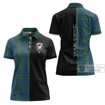 Lockhart Tartan Women's Polo Shirt with Family Crest and Half Of Me Style Women - Tartan Vibes Clothing