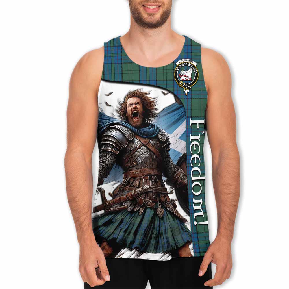 Lockhart Crest Tartan Men's Tank Top Inspired by the Freedom of Scottish Warrior Men - Tartan Vibes Clothing