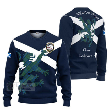 Lockhart Tartan Lion Rampant Ugly Sweater Proudly Display Your Heritage with Alba Gu Brath and Clan Name Unisex - Tartan Vibes Clothing