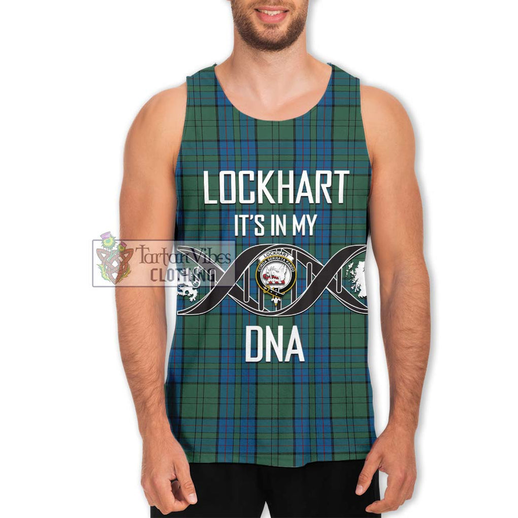 Lockhart Tartan Men's Tank Top with Family Crest DNA In Me Style Men - Tartan Vibes Clothing