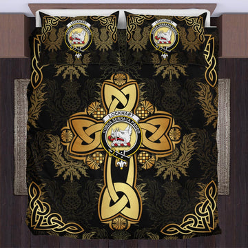Lockhart Clan Bedding Sets Gold Thistle Celtic Style