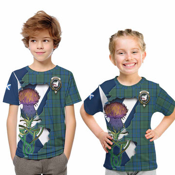 Tartan Vibes Clothing Lockhart Tartan Family Crest Kid T-Shirt Scottish Thistle Celtic Inspired