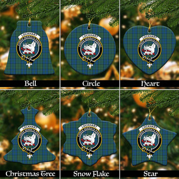 Lockhart Tartan Christmas Ceramic Ornaments with Family Crest Ceramic - Tartan Vibes Clothing