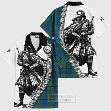 Lockhart Tartan Clan Crest Hawaiian Shirt with Highlander Warrior Celtic Style Kid - Tartan Vibes Clothing