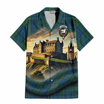 Lockhart Tartan Family Crest Hawaiian Shirt with Scottish Ancient Castle Style Kid - Tartan Vibes Clothing