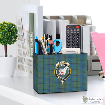 Lockhart Tartan Pen Holder with Family Crest One Size 5.9"(L)*2.7"(W)*4.3"(H) - Tartan Vibes Clothing