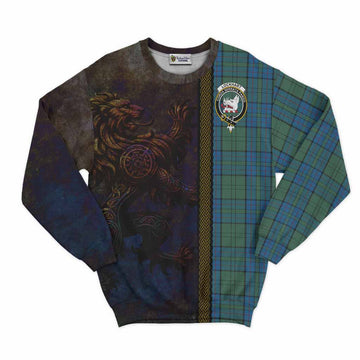 Lockhart Tartan Family Crest Sweatshirt Alba Gu Brath Be Brave Lion Ancient Style Unisex - Tartan Vibes Clothing