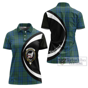Lockhart Tartan Women's Polo Shirt with Family Crest Circle Style Women - Tartan Vibes Clothing