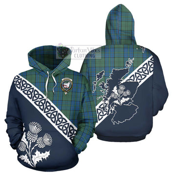 Lockhart Tartan Hoodie Featuring Thistle and Scotland Map Zip Hoodie - Tartan Vibes Clothing