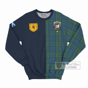 Lockhart Tartan Sweatshirt Alba with Scottish Lion Royal Arm Half Style Unisex - Tartan Vibes Clothing