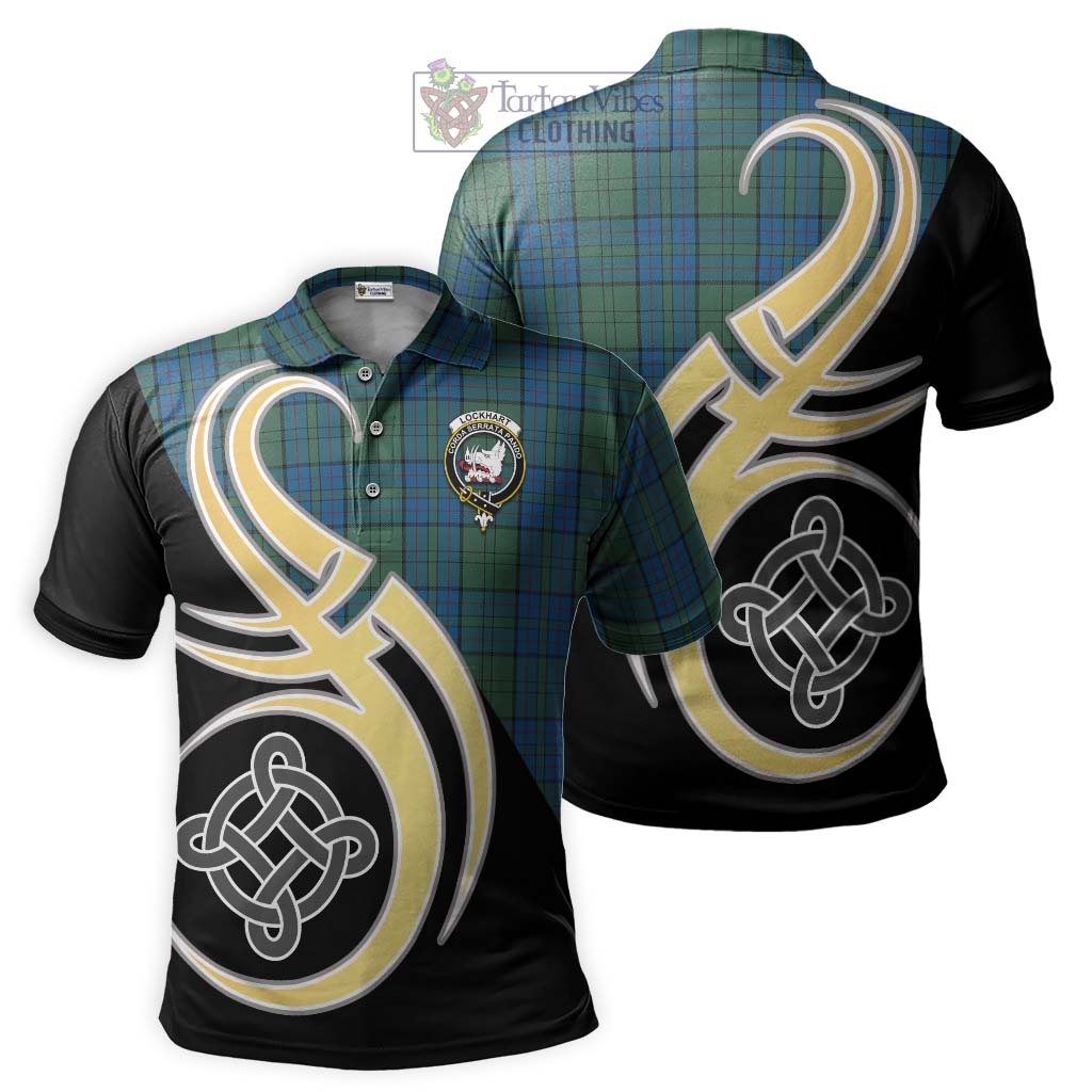 Lockhart Tartan Polo Shirt with Family Crest and Celtic Symbol Style Kid - Tartan Vibes Clothing