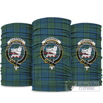 Lockhart Tartan Neck Gaiters, Tartan Bandanas, Tartan Head Band with Family Crest package One Size - Tartan Vibes Clothing
