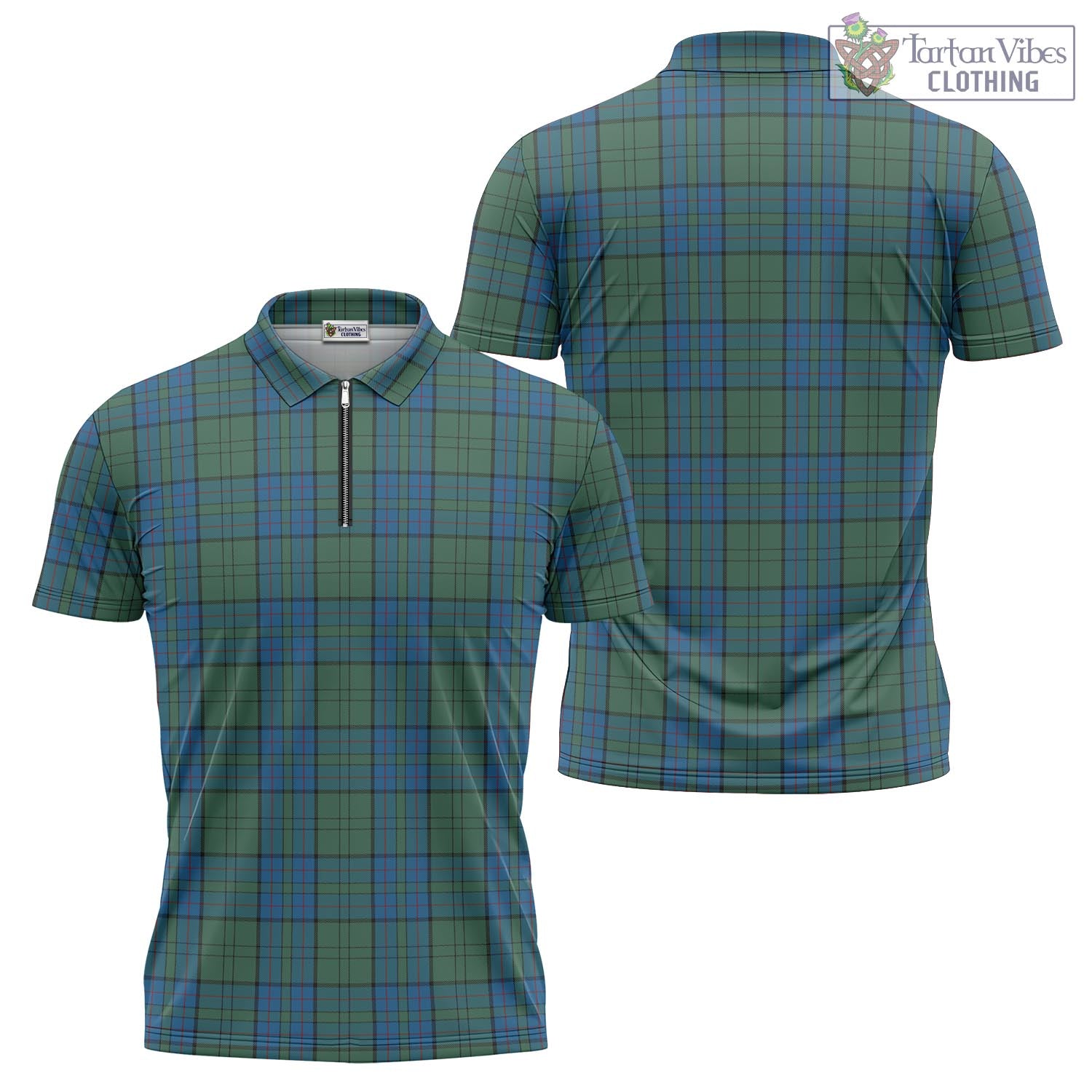 Lockhart Tartan Zipper Polo Shirt Unisex - Tartan Vibes Clothing