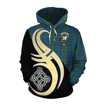 Lockhart Tartan Cotton Hoodie with Family Crest and Celtic Symbol Style Pullover Hoodie XS - Tartan Vibes Clothing