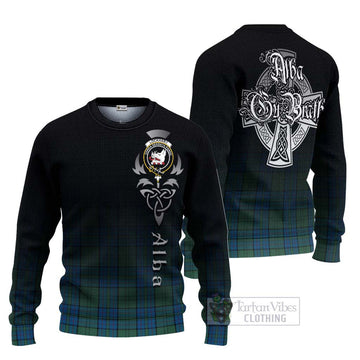 Lockhart Tartan Ugly Sweater Featuring Alba Gu Brath Family Crest Celtic Inspired Unisex - Tartan Vibes Clothing