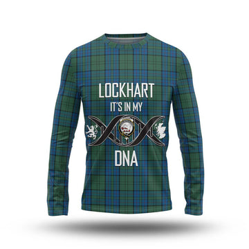 Lockhart Tartan Long Sleeve T-Shirt with Family Crest DNA In Me Style Unisex - Tartan Vibes Clothing
